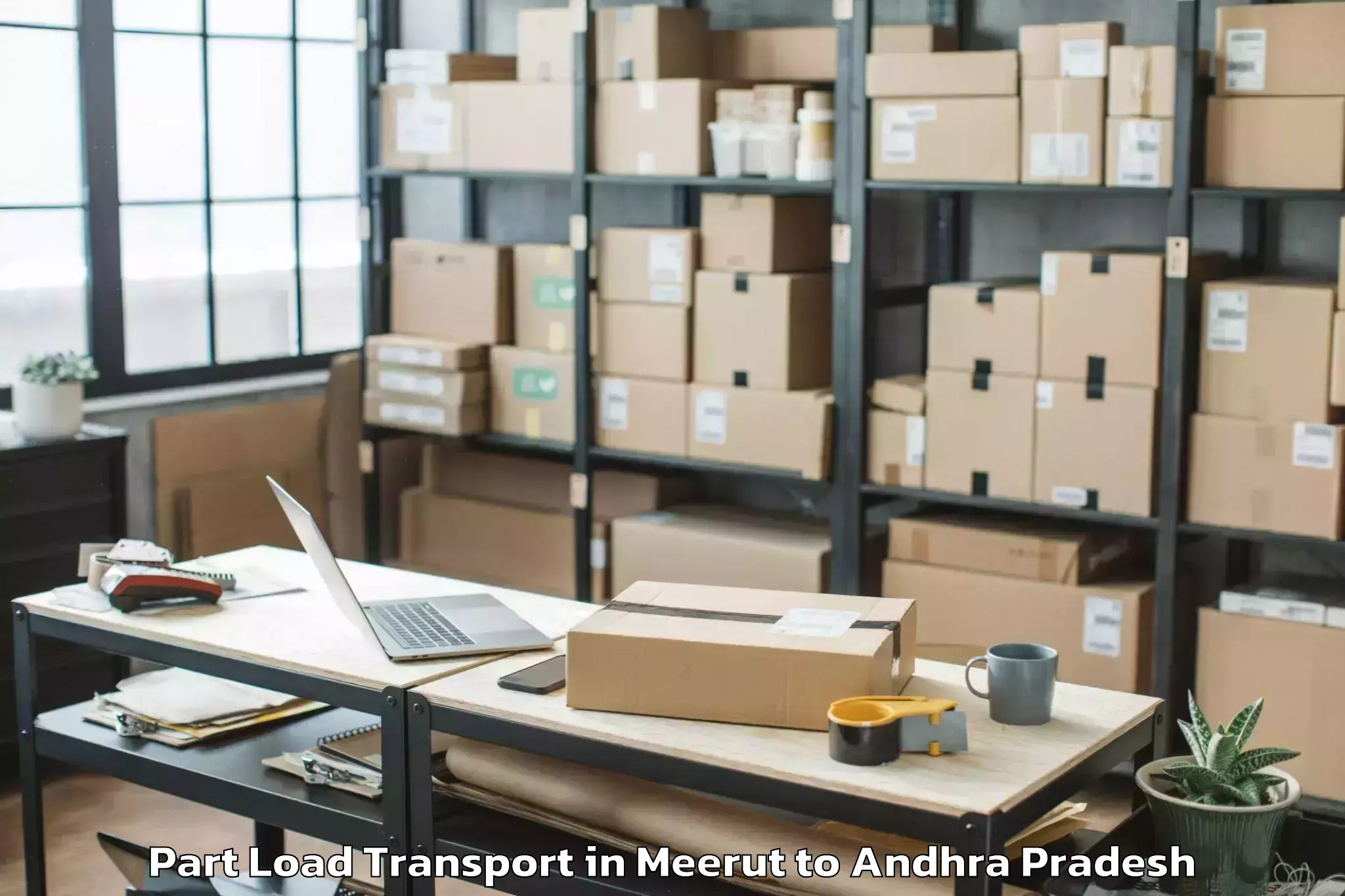 Book Meerut to Ghantasala Part Load Transport Online